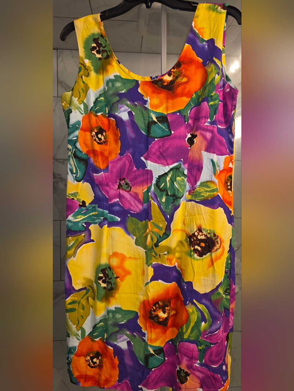 Vintage Jams World Sun Dress, Bright Floral "POPPY" Flowers Sz M MINT